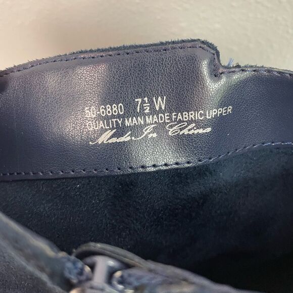 Bella Bita Blue Heeled Boots with Plush Texture Size 7.5W EUC - Picture 9 of 10